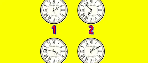 Test de logică | Care dintre cele 4 ceasuri din imagine nu este bun?