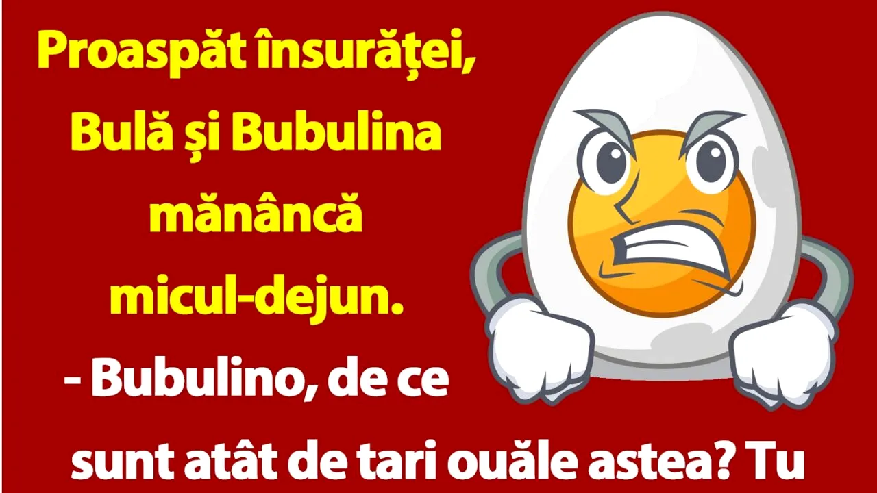 BANC | Bulă este nervos: „Bubulino, tu știi câte minute se fierb ouăle?”