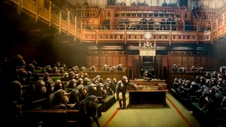 Pictura lui Banksy „Devolved Parliament