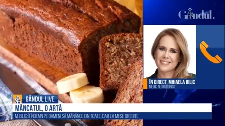 GÂNDUL LIVE. Medicul nutriționist Mihaela Bilic, despre masa de sărbători: Orice masă stropită cu alcool va îngrășa mai tare. Zahărul și alcoolul au un element comun | VIDEO