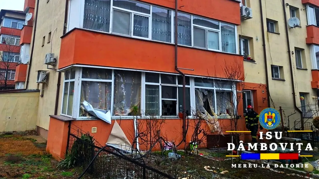 Explozie într-un bloc din Dâmbovița. Mai multe persoane au fost evacuate