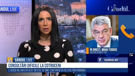 GÂNDUL LIVE. Mihai Tudose, vicepreședintele PSD: „Eu înțeleg că treaba cu alegerile anticipate este o nouă viziune a PNL. Dacă atâta minte au...”