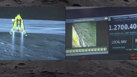 Moment ISTORIC. Sonda spațială indiană a aselenizat, în premieră mondială, la Polul Sud al Lunii