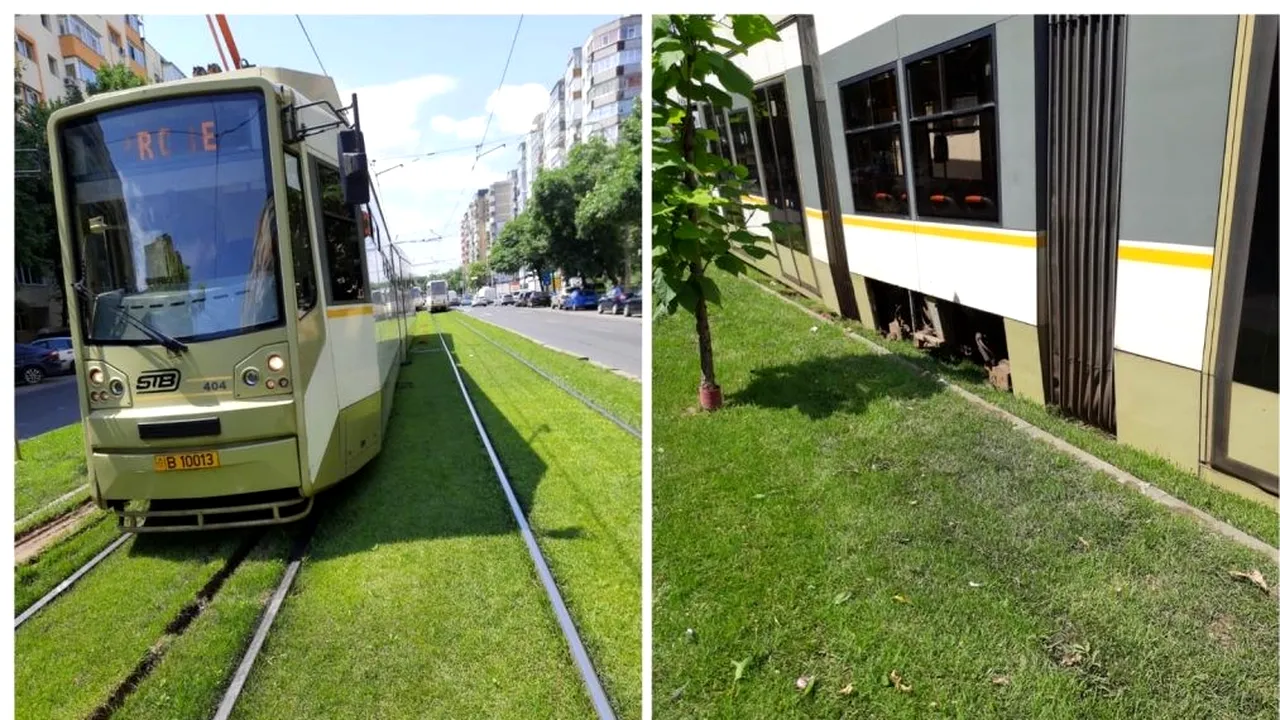 Uluitor. Tramvaiul care a deraiat marți a sărit de pe șine fix în locul unde acum două săptămâni s-a întâmplat același lucru. „E o problemă cu terasamentul în acel loc, dar nu s-a intervenit până acum”