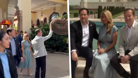 Secretarul de Stat al SUA, de la Taj Mahal la Jaipur. Reacția lui Marco Rubio când a văzut un elefant indian pe viu