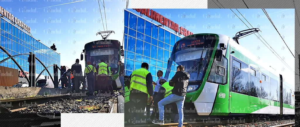 Circulația pe linia tramvaiului 41 a fost blocată timp de două ore din cauza unei avarii