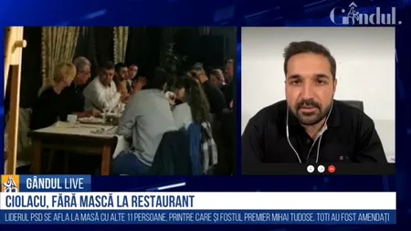 GÂNDUL LIVE. Tudor Ionescu (ALDE), despre cazul Ciolacu: Prezența lor fără a respecta normele nu este de acceptat. / Sunt persoane care ar trebui să dea exemplu