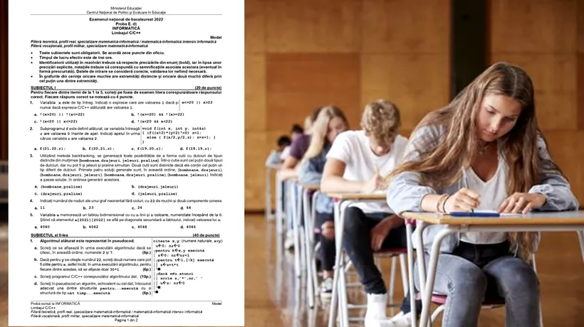 BAC 2022 | Ce subiecte au picat la informatică + baremul de corectare