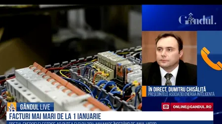 GÂNDUL LIVE. Liberalizarea pieței energiei electrice. Dumitru Chisăliță, AEI: „Totul a fost adus în situația de a nu da pur și simplu posibilitatea ca omul să aleagă efectiv un furnizor”