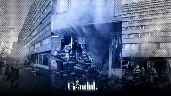 Un incendiu a mistuit un magazin de la parterul unui bloc din Pantelimon, București. Degajări mari de fum