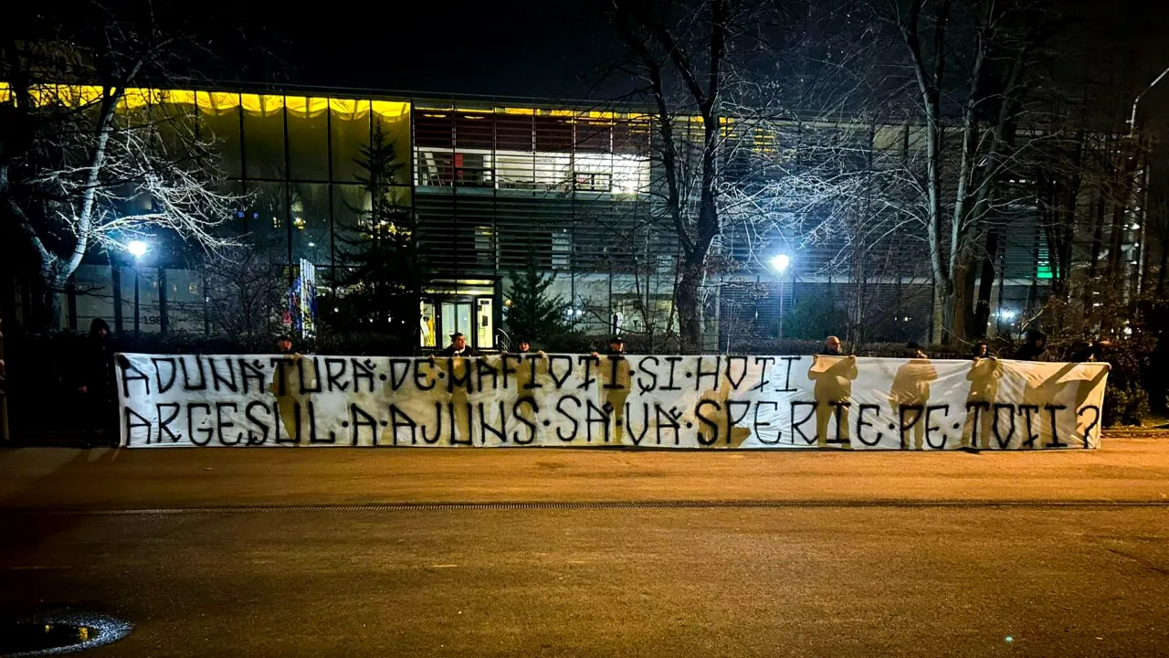 Fanii lui FC Argeș, protest la sediul FRF. „Sistem mafiot!”