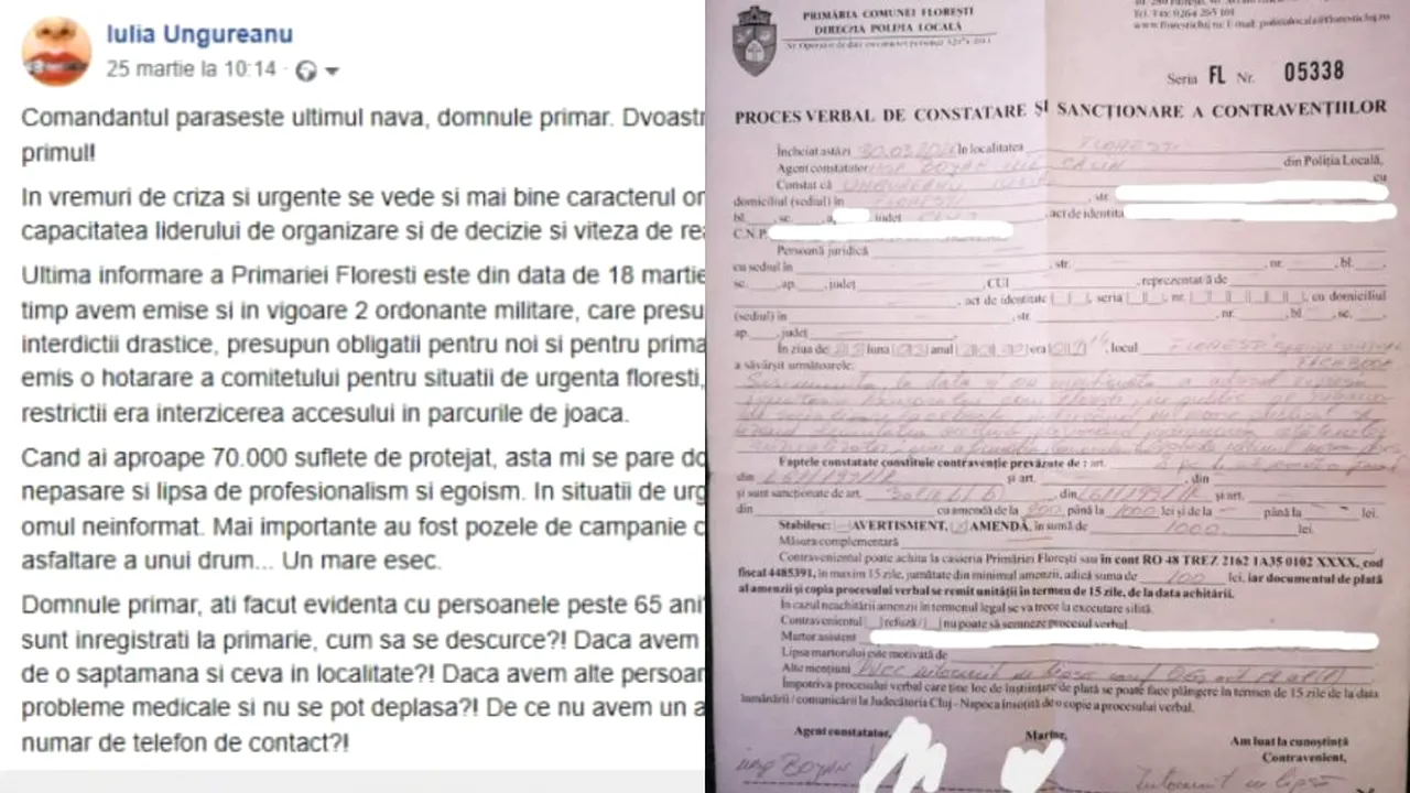 CONTROVERSE. A fost amendată de poliția locală pentru că a reclamat lipsa de comunicare a primăriei