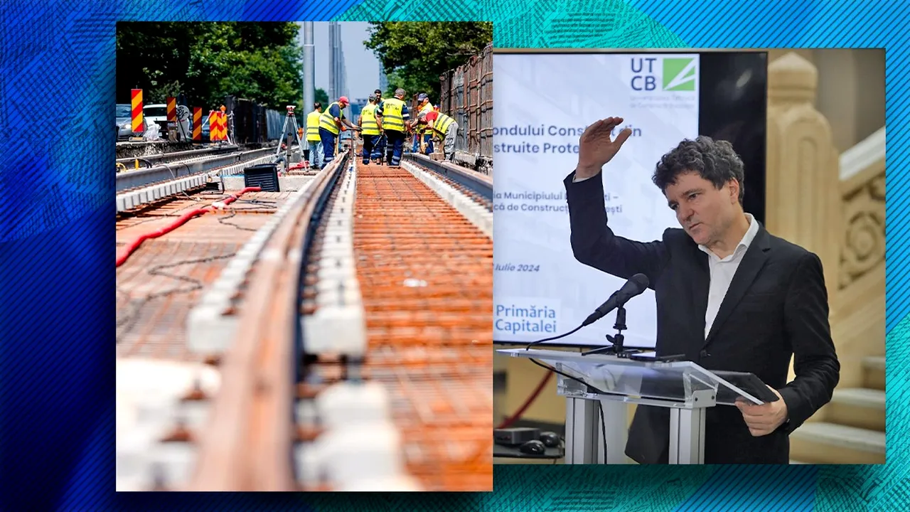 Linia 5 de tramvai, din nou în impas! Primăria are DATORII de 10 milioane € către constructor. „Nicușor Dan râde la televizor, nu răspunde la telefon”