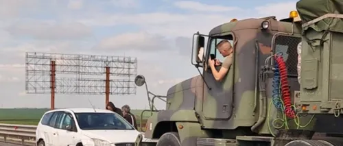 Convoi militar american, implicat într-un accident rutier pe Autostrada Soarelui (VIDEO)