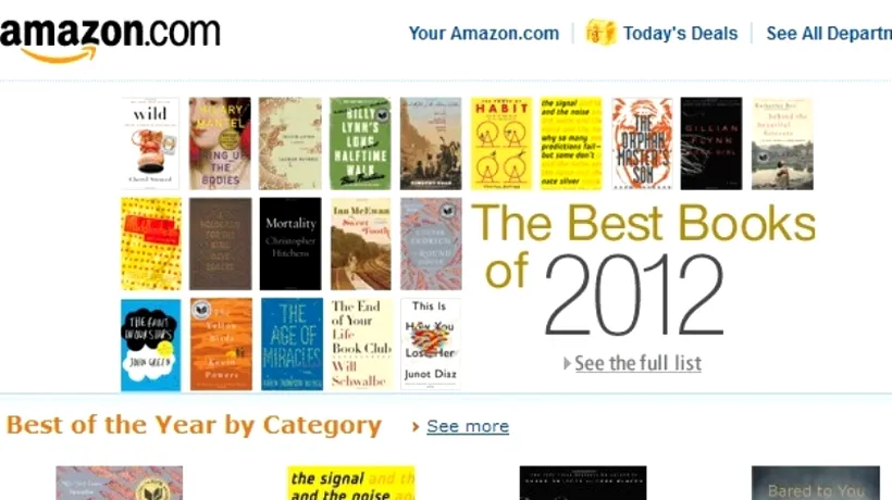 Fifty Shades of Grey, romanul anului 2012 pe Amazon
