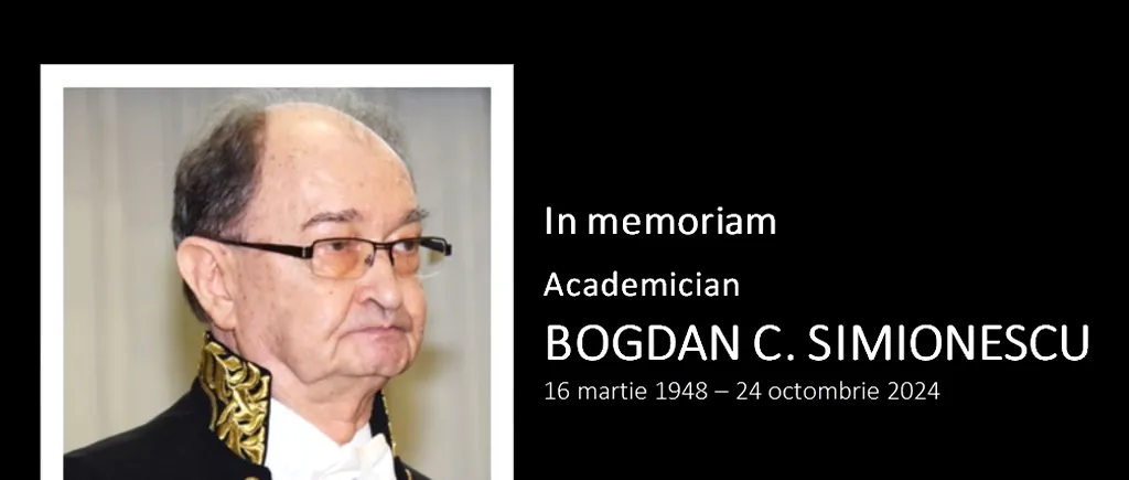 Fostul vicepreşedinte al Academiei Române a murit. Bogdan Simionescu, MENTOR al multor generații de chimiști