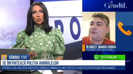 GÂNDUL LIVE. Marius Chirca (Kola Kariola), despre înființarea Poliției Animalelor: „Salut inițiativa domnului Vela, am avut mii de mesaje din toate colțurile țării”