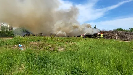 FOTO | Incendiu în parcul Grozăveşti din Capitală. Autoritățile au transmis un mesaj de avertizare prin Ro-Alert