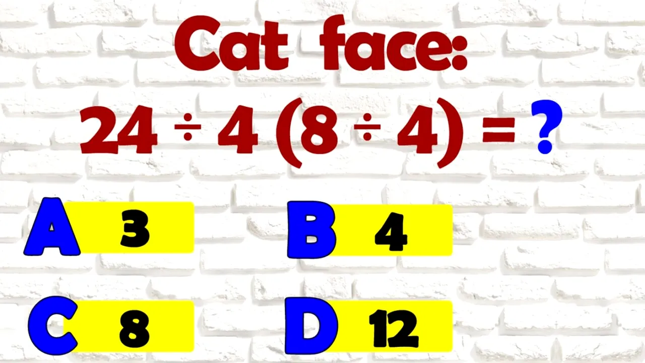 Test de inteligență pentru matematicieni | Calculați 24/4(8/4)=?