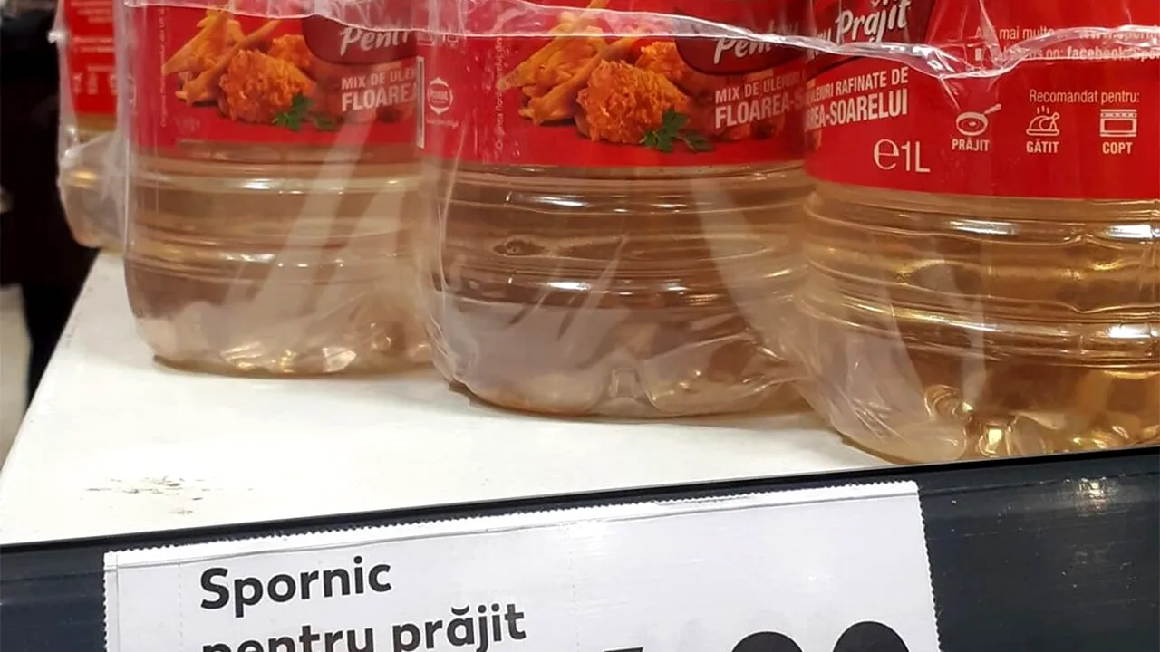 De necrezut! Cu câți lei se vinde o sticlă de 1 litru de ulei de floarea soarelui, într-un supermarket din București