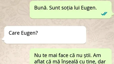 BANCUL de vineri | „Bună, sunt soția lui Eugen