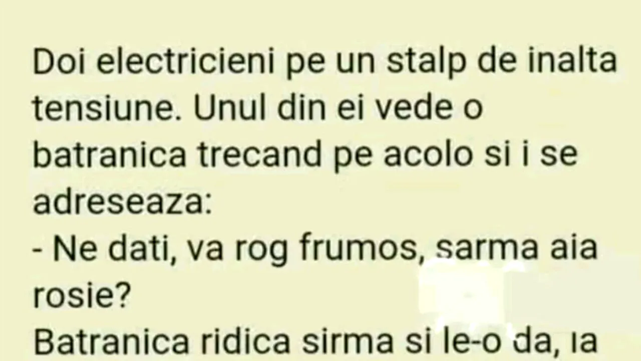 BANCUL ZILEI | Doi electricieni și o pensionară