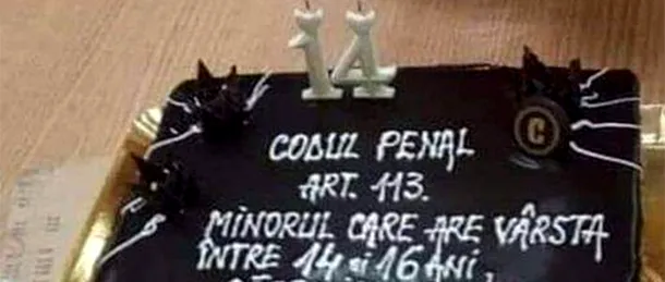 Banc? Nu, e REALITATEA! Ce a scris un român pe tortul fiului lui, Mihai: „Codul Penal, art. 113: Minorul care…”