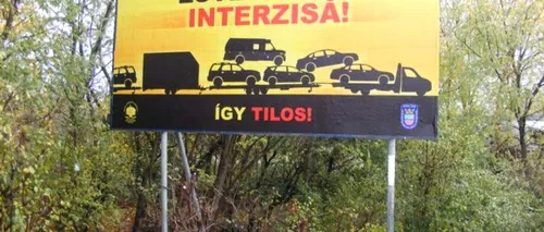 Panou rutier destinat șoferilor români, pe autostrăzile din Ungaria / Poliția maghiară vrea să oprească „rulotele groazei