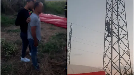 A stat 60 de ore pe un STÂLP  de înaltă tensiune