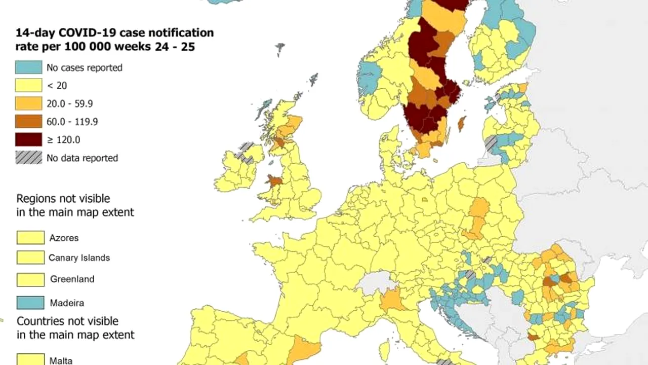 CORONAVIRUS. România, cea mai abruptă creștere a curbei de infectare cu coronavirus din Europa de Est!