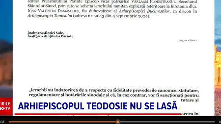 Teodosie nu se lasă. A rostit iar la slujbă MOLIFTELE Sfântului Vasile cel Mare, pentru care a fost sancționat