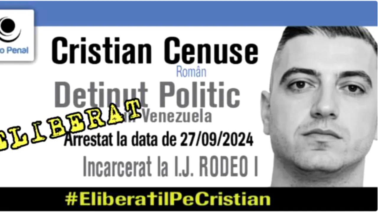 Cine este românul Cristian Cenușe, deținut politic în Venezuela și eliberat după mai bine de un an de detenție