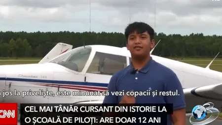 Un băiețel în vârstă de 12 ani a devenit cel mai tânăr PILOT din lume. Cum a început pasiunea pentru zborul cu avionul