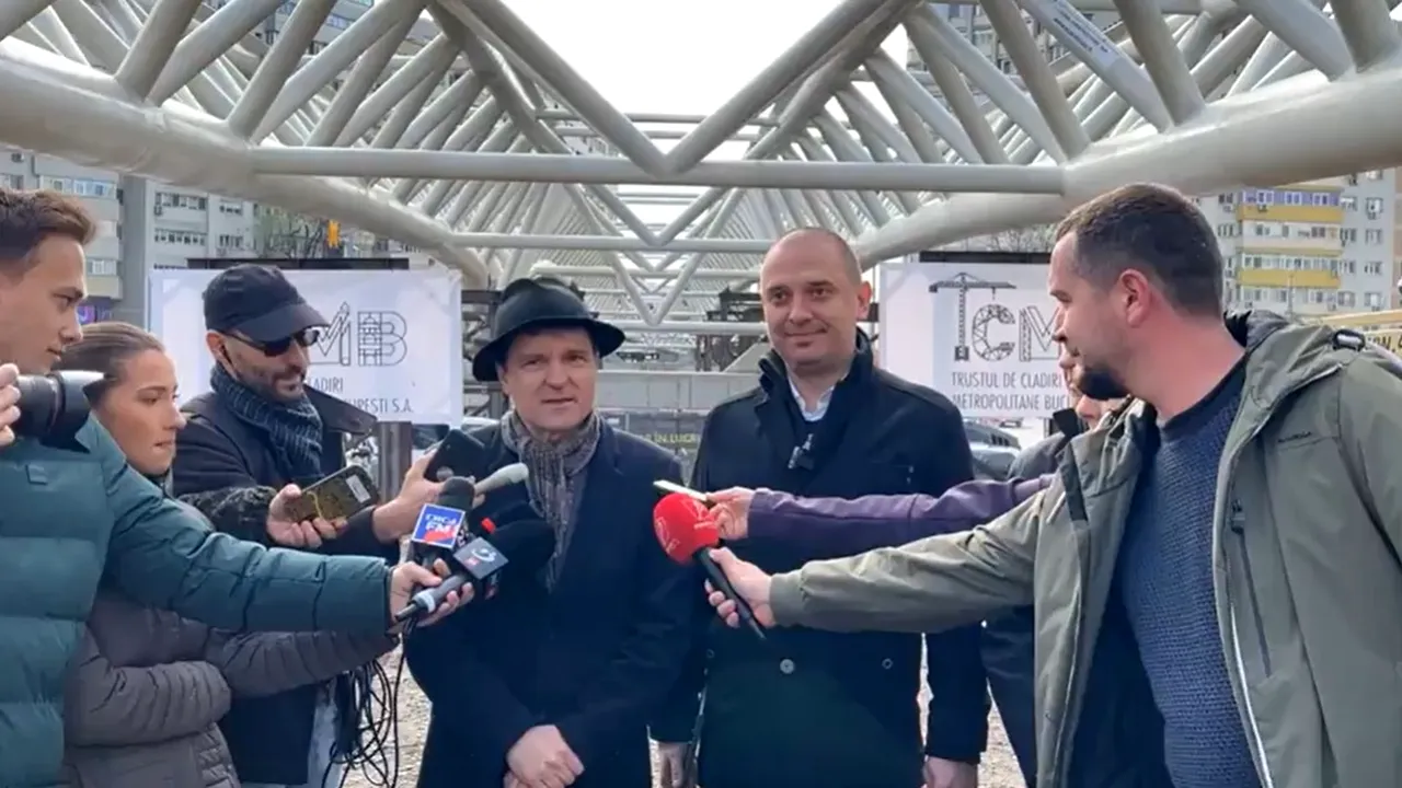 VIDEO: Nicușor Dan, vizită pe șantier: „Începând de sâmbătă se reia circulația tramvaiului 21” / Când va fi inaugurat Pasajul de la Doamna Ghica