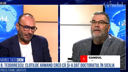 VIDEO | Bogdan Teodorescu: „Eu cred că doamna Clotilde Armand și-a dat doctoratul în Sicilia, fiindcă atâta mizerie cât am văzut acolo, n-am văzut nicăieri. Este greu să găsești o toaletă curată”