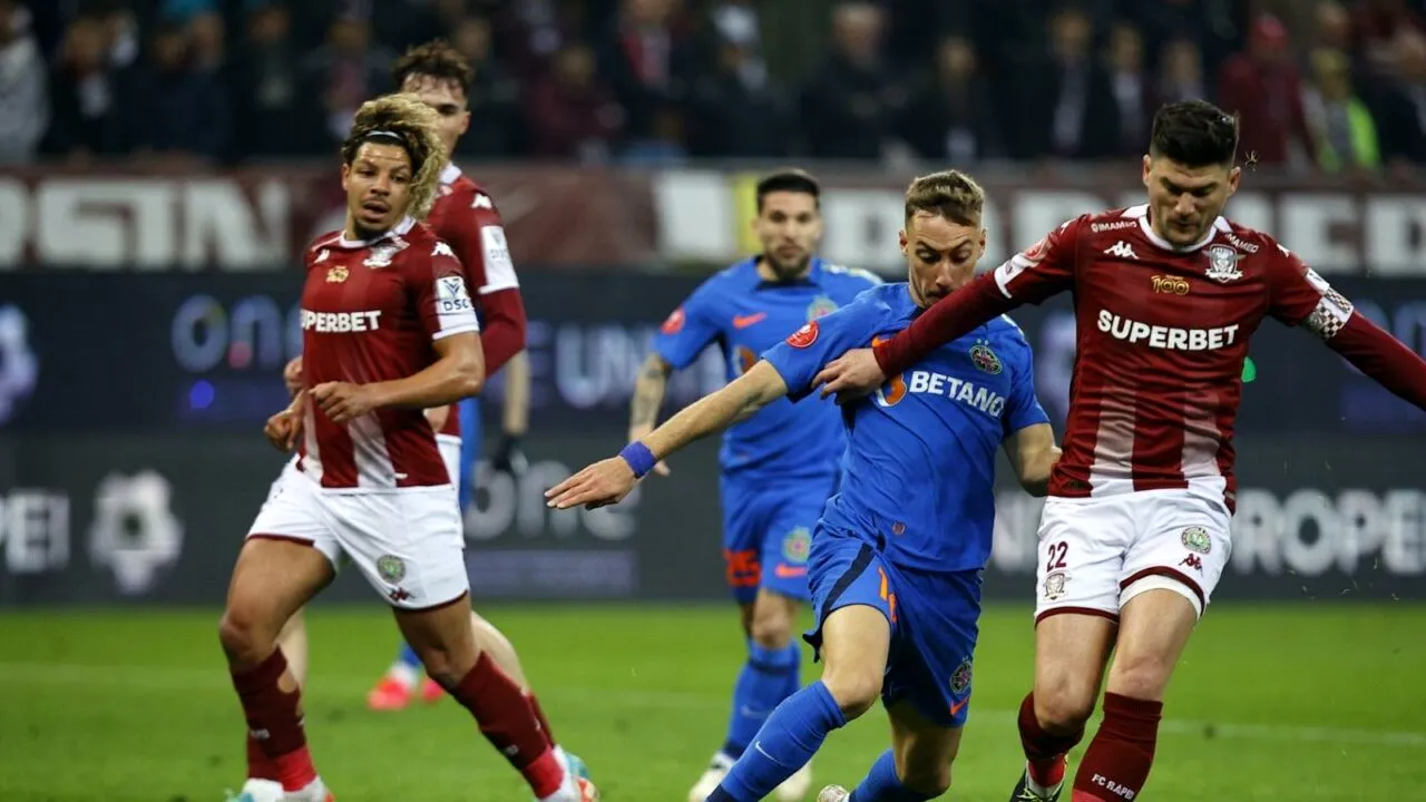 Rapid a umilit FCSB, 4-0, în derby-ul din ultima etapa a sezonului regulat din Superliga. Cum arată programul play-off-ului