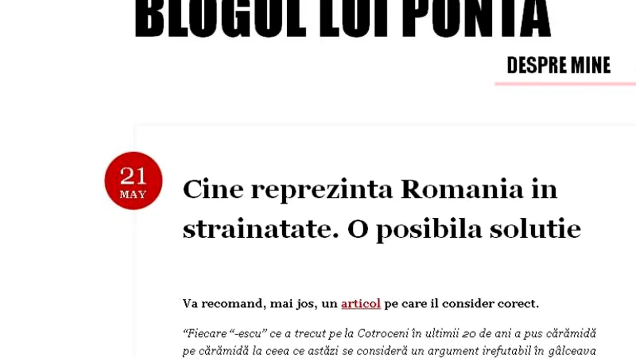 Premierul Victor Ponta a recomandat pe blogul său un editorial din Gândul