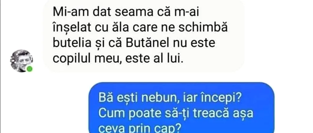 Bancul zilei | „Mi-am dat seama că m-ai înșelat cu ăla care ne schimbă butelia”