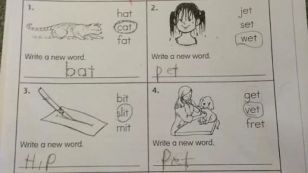 Răspunsul unei fetițe la un test primit la grădiniță a ajuns viral pe internet