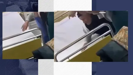 Caz incredibil la Spitalul Bârlad: Un brancardier şi o infirmieră au fost filmaţi în timp ce BRUSCHEAZĂ un bătrân care nu poate sta în picioare 