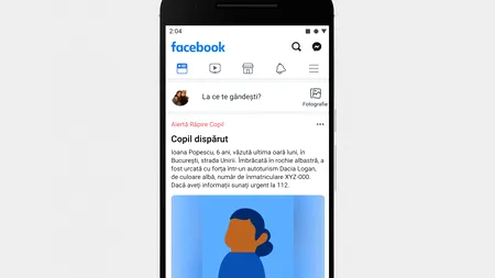 Facebook lansează un sistem de alertă pentru a ajuta la localizarea copiilor dispăruți din România
