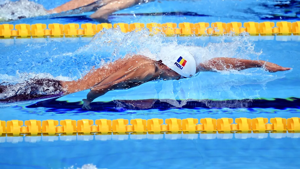 David Popovici a ratat la limită podiumul la 200 de metri liber. Doar două sutimi l-au despărțit de locul al treilea. Robert Glință, locul 8 la 100 de metri spate