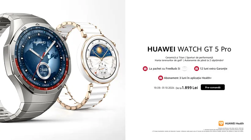 Seria HUAWEI WATCH GT 5, o simfonie a eleganței și tehnologiei. Ceasurile care fac valuri în întreaga lume au ajuns în România