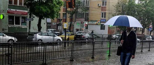 VREMEA. Cod portocaliu de ploi torențiale în Gorj, Vâlcea, Argeș și Dâmbovița, cod galben în 14 județe