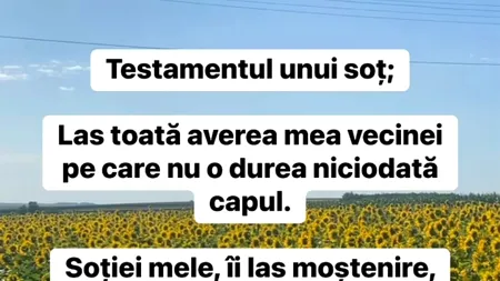 Bancul de duminică | Testamentul unui soț