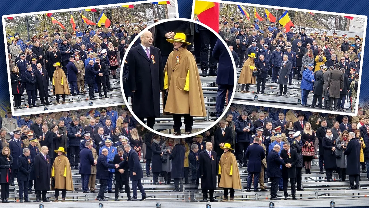 Pata de culoare de la Parada de 1 Decembrie. Cine e femeia cu pălărie galbenă care a spart toate tiparele vestimentare de la tribuna oficială