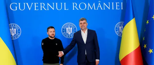 VIDEO | Volodimir Zelenski, întâmpinat de Marcel Ciolacu la Palatul Victoria: „România susține ferm aderarea Ucrainei și a Republicii Moldova la UE”