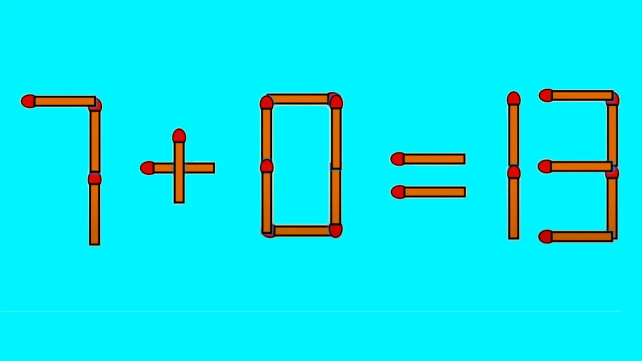 Test IQ | Corectați 7 + 0 = 13, mutând un singur băț de chibrit