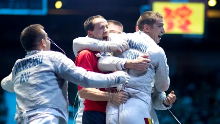JO LONDRA 2012. Echipa masculină de sabie a României, felicitată de ministrul Ioan Rus pentru medalia de argint