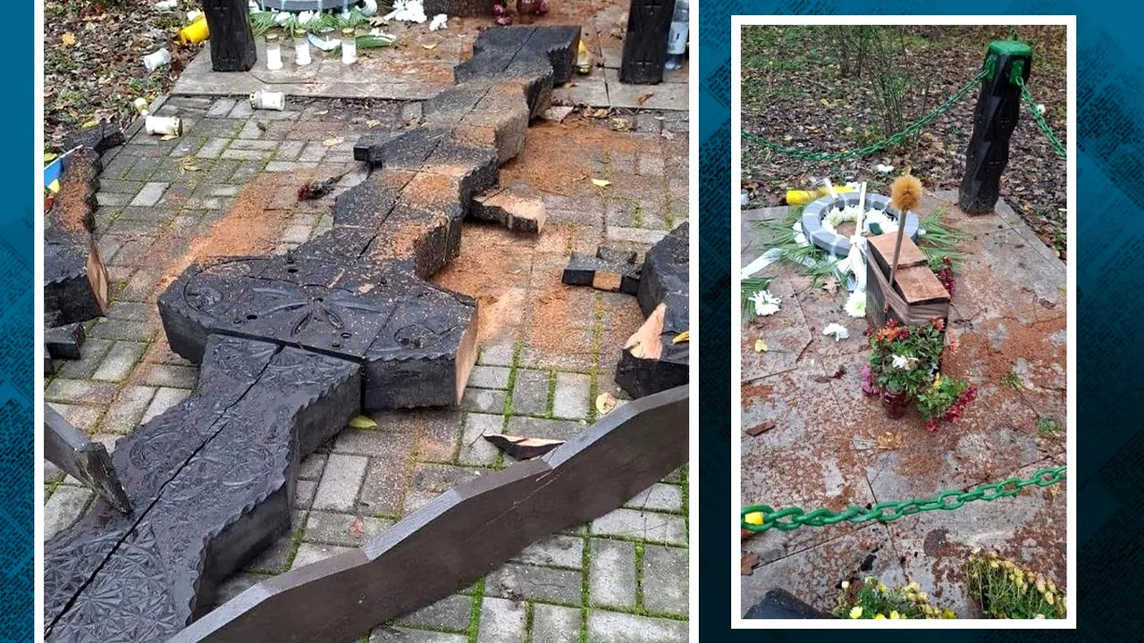 Troiţa din Tâncăbeşti, unde era comemorat liderul legionar Corneliu Zelea Codreanu, a fost distrusă. Poliția a deschis o anchetă